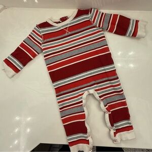 Striped Red and Gray Kids Romper